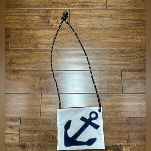 SEA BAGS MAINE Navy Anchor Slim Bag Crossbody Purse NWOT